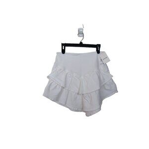 Mother size 33 The Ruffle Mini Skirt in Fairest of them All White Denim NEW